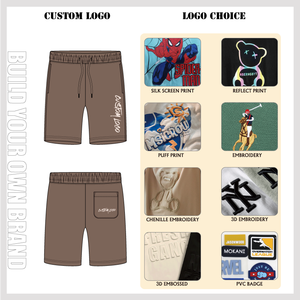 100% coton de haute qualité tricoté français éponge Sweat Shorts personnalisé cordon de luxe coton polaire Cargo Shorts Me - Product Image 6