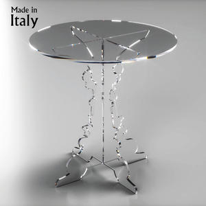 Mesa auxiliar de acrílico transparente moderna italiana Novecento L60xH61 cm para muebles de baño y sala de estar en apartamento y Villa - Product Image 1