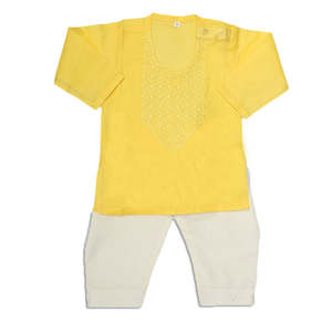 ชุดเสื้อผ้าเด็กผู้ชายแรกเกิดปักลาย - สีเหลือง - Product Image 3