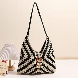 Bolso de Playa Tejido a Crochet de Estilo Étnico con una Sola Correa, Nuevo Color de Verano, Combinable con Todo, para Mujer, Ideal para Vacaciones - Product Image 4