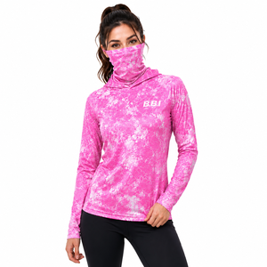 Chemise de pêche à manches longues à capuche pour homme, tie-dye, en spandex et polyester, anti-UV UPF 50, pull respirant imprimé pour adultes - Product Image 4