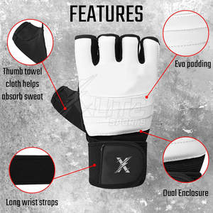 Guantes de MMA de Cuero Duraderos para Entrenamiento de Artes Marciales y Boxeo, Diseño Transpirable Antideslizante para Ejercicios de Fuerza y Uso Diario - Product Image 2