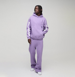 Conjunto Deportivo Informal de Dos Piezas con Sudadera con Capucha de Forro Polar Morado para Hombre, Ropa Deportiva Cómoda de Marfa International - Product Image 1