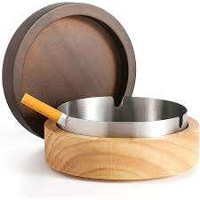 Modern Wooden <b>Ashtray</b> with Lid Latest Classic Design Customizable Tabletop for Home Decorative Cigar <b>Ashtray</b> - Product Image 2