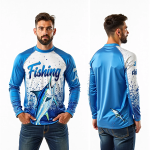 Obtenga una Camiseta de Pesca Personalizada de Manga Larga para Hombre con Tela Ligera DryFit y Protección Solar UPF 50, Ideal para Climas Cálidos - Product Image 1