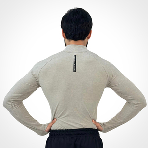 Custom logo Half Zip Gym <b>Shirt</b> High Quality Polyester Spandex Activewear Zip <b>Compression</b> Long Sleeve <b>Shirt</b> <b>for</b> <b>Men</b> - Product Image 2