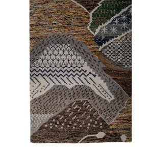 พรมไหมพรมผสมไหมไผ่สีน้ำตาลเบจ แมนชาฮ่า ลายแบบนามธรรม สำหรับตกแต่งบ้าน ห้องนั่งเล่น ทางเดิน รูปทรงสี่เหลี่ยมผืนผ้า สำหรับวัยรุ่น-Les-2868 - Product Image 4