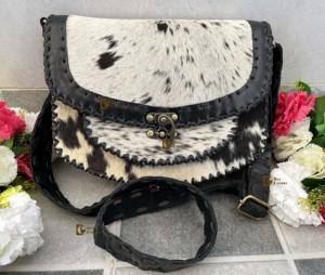 Elegante bolso de cuero de vaca Vintage, bandolera de piel oculta de pelo Real, bolso de hombro multiusos para mujer, superventas - Product Image 5