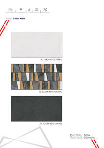 Carreaux de mur en céramique 300x600 mm pour salle de bain et cuisine avec surface de sculpture en sucre brillante mate pour la conception de murs intérieurs modernes - Product Image 4