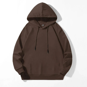 Sweatshirts à capuche à manches longues pour hommes pour l'automne et le printemps Streetwear en noir et marron - Product Image 6