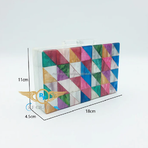 2023 New Style Luxury <b>Resin</b> Woman's Evening Bag Mother of Pearl Party Clutch Ladies' Wholesales India Featuring <b>Stone</b> Pattern - Product Image 2