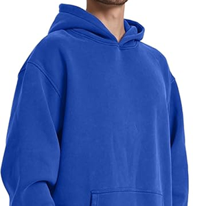 เสื้อฮู้ดแบบสวมหัวฟอกสีกรดสีน้ำเงินเข้มมี300 GSM ผ้าฝ้ายอินทรีย์เรียงรายไปด้วยผ้าซักแบบวินเทจพิมพ์ลายดิจิทัลออกแบบได้ตามต้องการ - Product Image 5