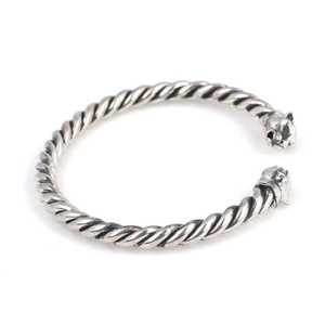 925 <b>Sterling</b> <b>Silver</b> Panther Head Twisted Men’s <b>Bracelet</b> | Handmade Turkish Jewelry - Product Image 1