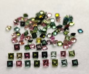 Turmalina Natural Multicolor tallada cuadrada, 23 mm a 4mm, calidad superior, corte cuadrado multicolor - Product Image 5