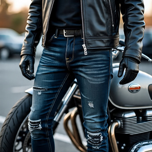 กางเกงมอเตอร์ไซค์แบบยูนิเซ็กซ์ใหม่ กางเกงมอเตอร์ครอสสำหรับนักขี่ ป้องกันการกระแทก ผ้าเดนิม แห้งเร็ว ระบายอากาศได้ดี ปรับแต่งได้ - Product Image 2