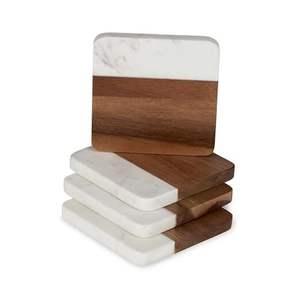 Posavasos de Madera y Mármol de Primera Calidad Craft Valley, Duradero, 400 mm de Diámetro, 10 mm de Grosor, para Decoración de Mesa Moderna y Servicio Elegante - Product Image 1