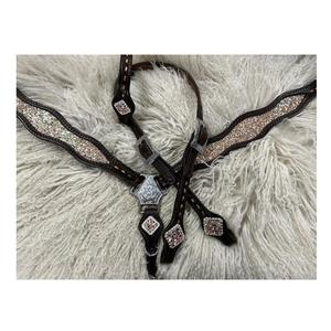 Headstall americano occidental con herrajes de latón con marca personalizada Headstall de cuero occidental bienvenido para caballo - Product Image 5