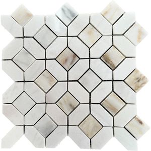Mosaico de Piedra en Forma de Abanico/Viento, Pulido, Resistente al Agua, para Pared Interior de Baño, Diseño Contemporáneo - Product Image 4