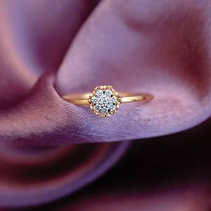 Anillo de oro amarillo de 18 quilates hecho a mano IGI certificado ligero Cuerpo a Cuerpo redondo anillo de diamante natural para mujer - Product Image 1