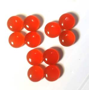 คาร์เนเลียนทรงกลมแบบคาโบชอง พลอยกึ่งมีค่า ขัดเงาเรียบ ขนาดมาตรฐาน พลอยหลวมสำหรับทำแหวนและเครื่องประดับ - Product Image 1