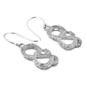 Boucles d'oreilles pendantes infini en argent 925 pour femmes, plaquées or, avec perles d'eau douce, boucles d'oreilles pendantes mignonnes, émeraude, améthyste, cadeau parfait - Product Image 3