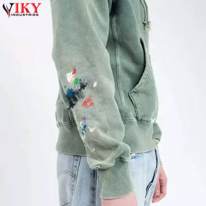 Sweat à capuche délavé à l'acide avec logo personnalisé, nouveau style, respirant, couleur unie, qualité supérieure pour homme, vêtements décontractés, sweats à capuche délavés à l'acide - Product Image 4