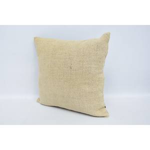 Sutil rayas Beige lana 16x16 pulgadas almohada tejida Vintage Kantha Patchwork estilo Retro - Product Image 4