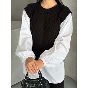 ชุดเสื้อถักลายละเอียด 1561 สำหรับผู้หญิง เสื้อเชิ้ตและเสื้อสเวตเตอร์สุดเก๋ - Product Image 2