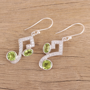 925 Sterling Silver Elegant <b>Handmade</b> Green Peridot <b>Earrings</b> New Design Drop <b>Earrings</b> for Party Hot Popular Gift for Her - Product Image 3