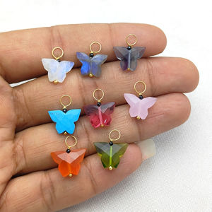 Piedra preciosa mariposa tallado encanto oro Vermeil plata esterlina joyería fabricación al por mayor encantos a granel - Product Image 5