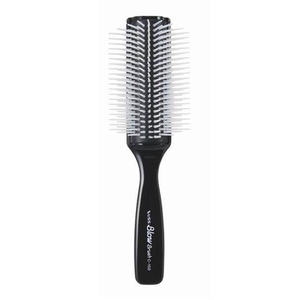 Ionic 9-Row Blow <b>Brush</b> (Black C-150BK) Salon Use Detangling Hairbrush ABS Handle Nylon Plastic Bristle Material Oval Shape Vent - Product Image 1