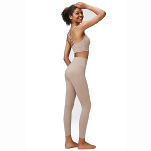 Seamless Yoga Set Women Solid Color High Waist Leggings Racerback Crop <b>Top</b> Full Length Activewear Two Piece Set - Product Image 3