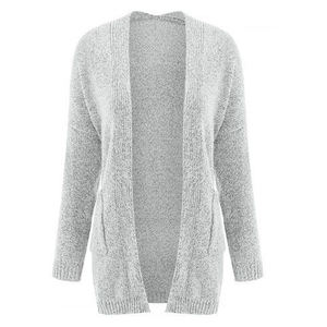 European and American Autumn and Winter Casual V-Neck <b>Cardigan</b> Knitted Sweater with Custom print Logo Pocket Women's <b>Coat</b> - Product Image 2