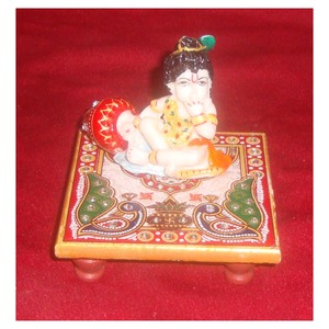 Escultura de mármol de Makrana, estatua de Gopal Krishna con estatua sentado, nueva y increíble escultura bonita de piedra blanca pura - Product Image 1