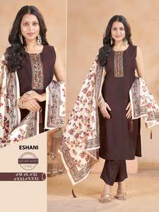 ชุดมารุติแฟชั่น 3 ชิ้น ชุดคุर्ติผ้าไหมทรงตรงยาวสำหรับผู้หญิง ลายดอกไม้ดิจิทัล ผ้าคลุมไหล่แบบดั้งเดิม สไตล์ลำลอง สำหรับงานแต่งงาน - Product Image 2