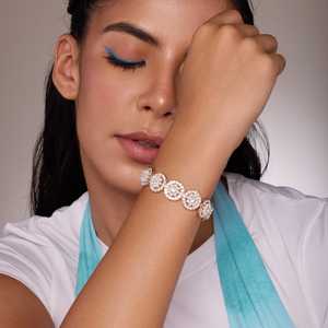 Trendy Bohemian <b>Beaded</b> <b>Bracelets</b> 192031 <b>Gold</b> Plated Zinc Alloy and Wood Number Flower and Ball Shaped Bangles for Party - Product Image 2