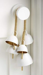 Glossy White Hanging <b>Bell</b> Trio With Jute Rope For Modern Home Decor And Clean Minimal Wall Accent Presentation - Product Image 4