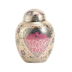 Urnes funéraires en laiton à dôme supérieur de haute qualité avec gravure urnes funéraires en métal fini de couleur étain et vert pour cendres humaines - Product Image 5