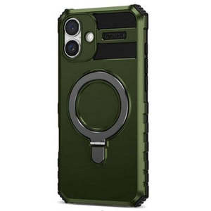 เคสกันกระแทก iPhone 16 Plus 6.7 นิ้ว พร้อมขาตั้งแม่เหล็ก สีเขียว - Product Image 1