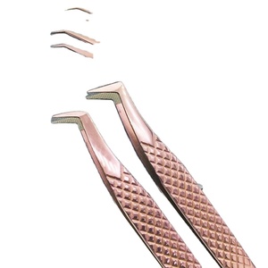 Pince à épiler pour extensions de cils individuelles de haute qualité 2024, logo personnalisé, acier inoxydable, applicateur de cils, pointe pointue, étui, service OEM - Product Image 1