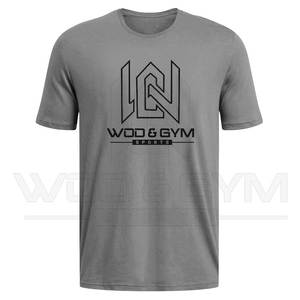 เสื้อยืดแขนสั้นสำหรับผู้ชายแห้งเร็วสีล้วนแบบสตรีทแวร์โลโก้ด้านหน้าโลโก้ตามสั่ง - Product Image 1