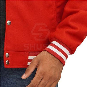 Veste Letterman élégante pour hommes de haute qualité avec col montant et logo avant 100% coton Design unique - Product Image 6