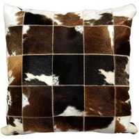 Housse de coussin en cuir carré moderne de luxe en cuir de vachette 100% naturel authentique avec 100% cheveux naturels pour la maison ou l'hôtel
