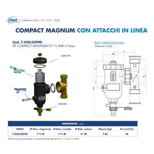 Removedor de Lodo Magnético de Latón para Sistemas HVAC Industriales, Modelo Anticorrosión Mut-7.030.02990 1 1/4'' - Product Image 2