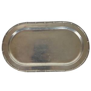 Plato Ovalado de Aluminio para Servir al por Mayor con Borde, Decoración Rústica Antigua, Plato de Metal para Servir en el Hogar, Hotel y Restaurante - Product Image 1