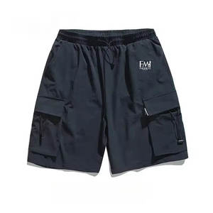 เสื้อสเวตเตอร์แฟชั่นไฮสตรีทสีล้วนแบบสวมหัวมีกระเป๋าด้านข้างสำหรับผู้ชายเสื้อกันลมกางเกงขาสั้นปรับแต่งสีได้สำหรับยิมฟิตเนสวิ่ง - Product Image 1