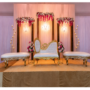 Glamoroso Sofá de Boda para Novios Estilo Indio, el Mejor Conjunto de Sofás para Novios, Sofá de Boda Blanco Real en Venta en EE. UU. - Product Image 1
