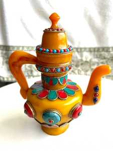 Cafetière arabe design en résine époxy avec finition marbre Idée de cadeau de luxe pour l'Aïd pour la décoration intérieure de style arabe - Product Image 2