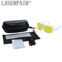 Lunettes de sécurité laser en polycarbonate avec logo personnalisé, 450 nm, protection oculaire laser bleue 200-460 nm OD6+ certifiées CE pour laboratoire