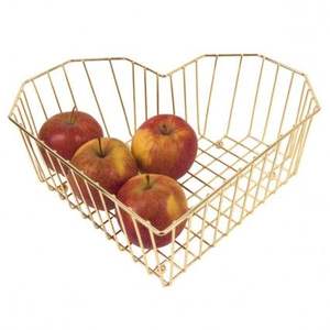 Corbeille à fruits artisanale en fil de fer de style moderne, présentoir de bureau en forme de cœur pour la salle à manger, la maison, panier en métal en gros - Product Image 1